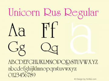 Unicorn Rus Regular 1.0 Sat Feb 13 15:51:45 1993 Font Sample