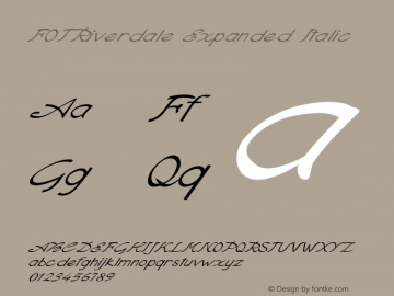 FOTRiverdale-ExpandedItalic Version 1.000 Font Sample