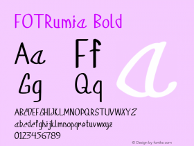 FOTRumia-Bold Version 1.000 Font Sample