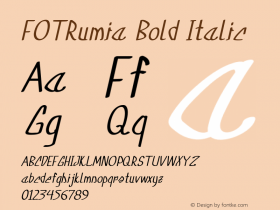 FOTRumia-BoldItalic Version 1.000 Font Sample