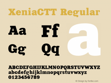 XeniaCTT Regular 1.000.000 Font Sample