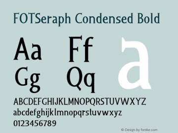 FOTSeraph-CondensedBold Version 1.000 Font Sample