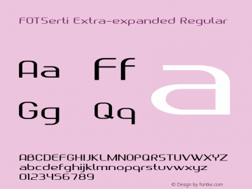 FOTSerti-ExtraexpandedRegular Version 1.000 Font Sample