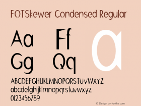 FOTSkewer-CondensedRegular Version 1.000 Font Sample