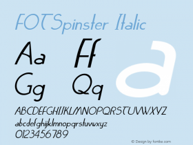 FOTSpinster-Italic Version 1.000 Font Sample