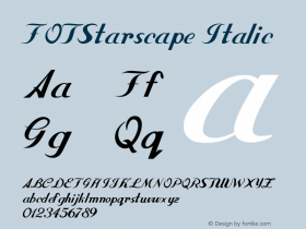 FOTStarscape-Italic Version 1.000 Font Sample