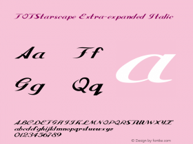 FOTStarscape-ExtraexpandedItalic Version 1.000 Font Sample