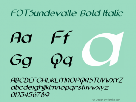 FOTSundevalle-BoldItalic Version 1.000 Font Sample