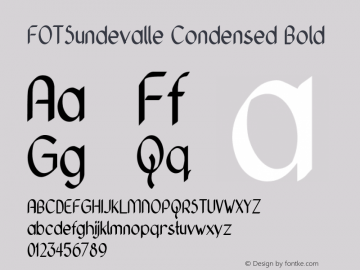 FOTSundevalle-CondensedBold Version 1.000 Font Sample