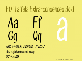 FOTTaffeta-ExtracondensedBold Version 1.000 Font Sample