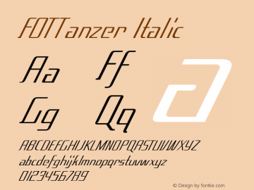 FOTTanzer-Italic Version 1.000 Font Sample