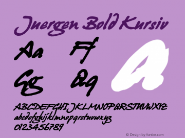 Juergen Bold Kursiv Version 2.2; 1999图片样张