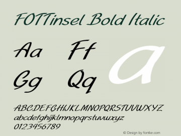 FOTTinsel-BoldItalic Version 1.000 Font Sample