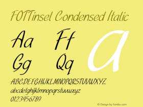 FOTTinsel-CondensedItalic Version 1.000 Font Sample