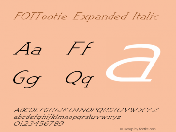 FOTTootie-ExpandedItalic Version 1.000 Font Sample