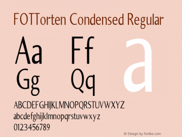 FOTTorten-CondensedRegular Version 1.000 Font Sample