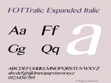 FOTTralic-ExpandedItalic Version 1.000 Font Sample