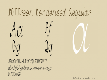 FOTTreon-CondensedRegular Version 1.000 Font Sample