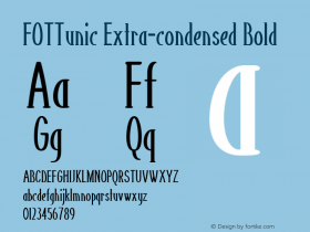 FOTTunic-ExtracondensedBold Version 1.000 Font Sample