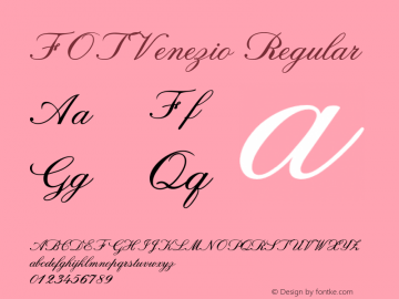 FOTVenezio Version 1.000 Font Sample