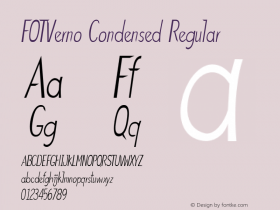 FOTVerno-CondensedRegular Version 1.000 Font Sample