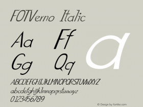 FOTVerno-Italic Version 1.000 Font Sample