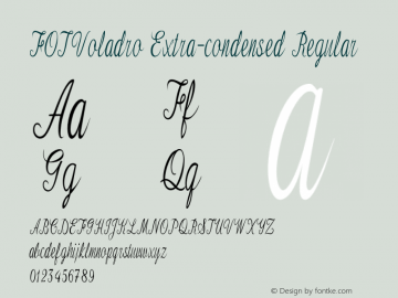 FOTVoladro-ExtracondensedRegular Version 1.000 Font Sample