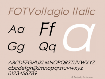 FOTVoltagio-Italic Version 1.000图片样张