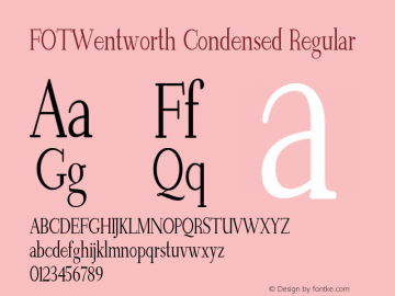 FOTWentworth-CondensedRegular Version 1.000图片样张