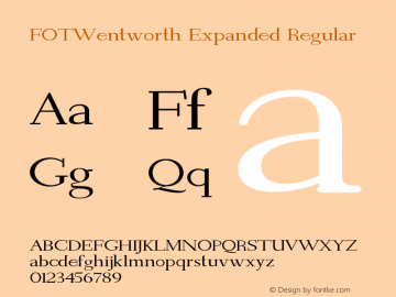 FOTWentworth-ExpandedRegular Version 1.000图片样张