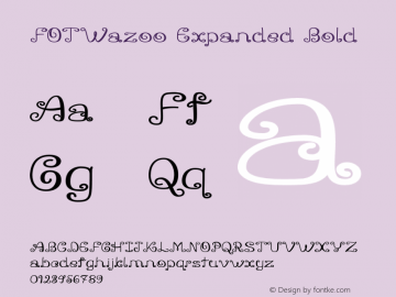 FOTWazoo-ExpandedBold Version 1.000 Font Sample