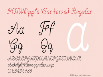 FOTWhipple-CondensedRegular Version 1.000图片样张