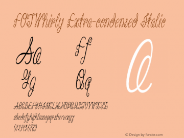 FOTWhirly-ExtracondensedItalic Version 1.000 Font Sample