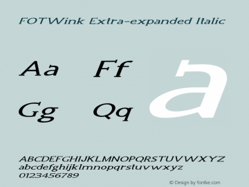 FOTWink-ExtraexpandedItalic Version 1.000 Font Sample