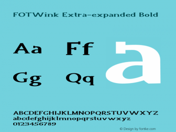 FOTWink-ExtraexpandedBold Version 1.000 Font Sample