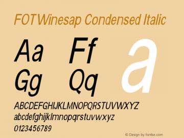 FOTWinesap-CondensedItalic Version 1.000 Font Sample