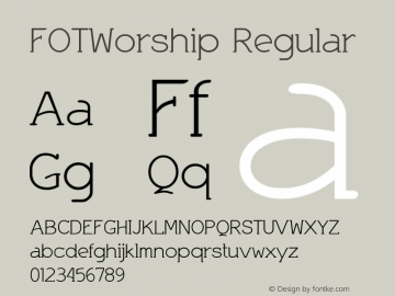 FOTWorship Version 1.000 Font Sample