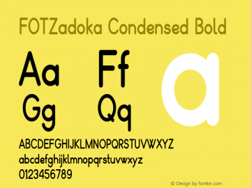 FOTZadoka-CondensedBold Version 1.500图片样张