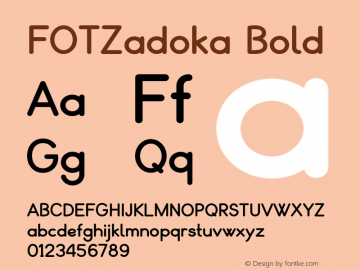 FOTZadokaBold Version 1.500 Font Sample