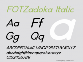 FOTZadokaItalic Version 1.500图片样张