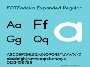 FOTZadoka-ExpandedRegular Version 1.500 Font Sample
