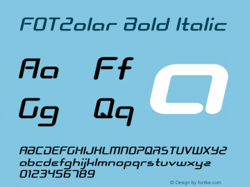 FOTZolar-BoldItalic Version 1.000 Font Sample