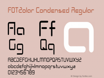 FOTZolar-CondensedRegular Version 1.000 Font Sample