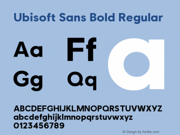 Ubisoft Sans Bold Version 0.00 January 1, 1970 Font Sample