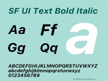 SF UI Text Bold Italic 11.0d59e2 Font Sample