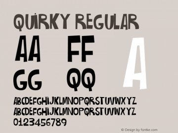 Quirky Version 1.000 Font Sample