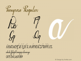 Peonyrose Regular Version 1.000 Font Sample