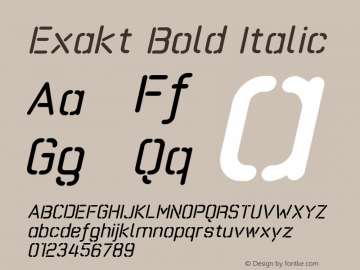 Exakt Bold Italic Version 1.10图片样张