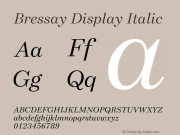 Bressay Display Italic Version 1.000图片样张