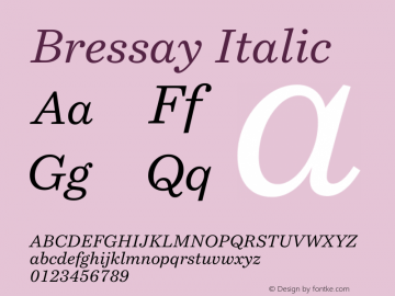 Bressay Italic Version 1.000图片样张